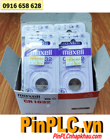 COMBO 1 HỘP 10vỉ Pin Maxell CR1632 1BS PRO Lithium 3.0v Made in Japan _Giá chỉ 279.000/Hộp